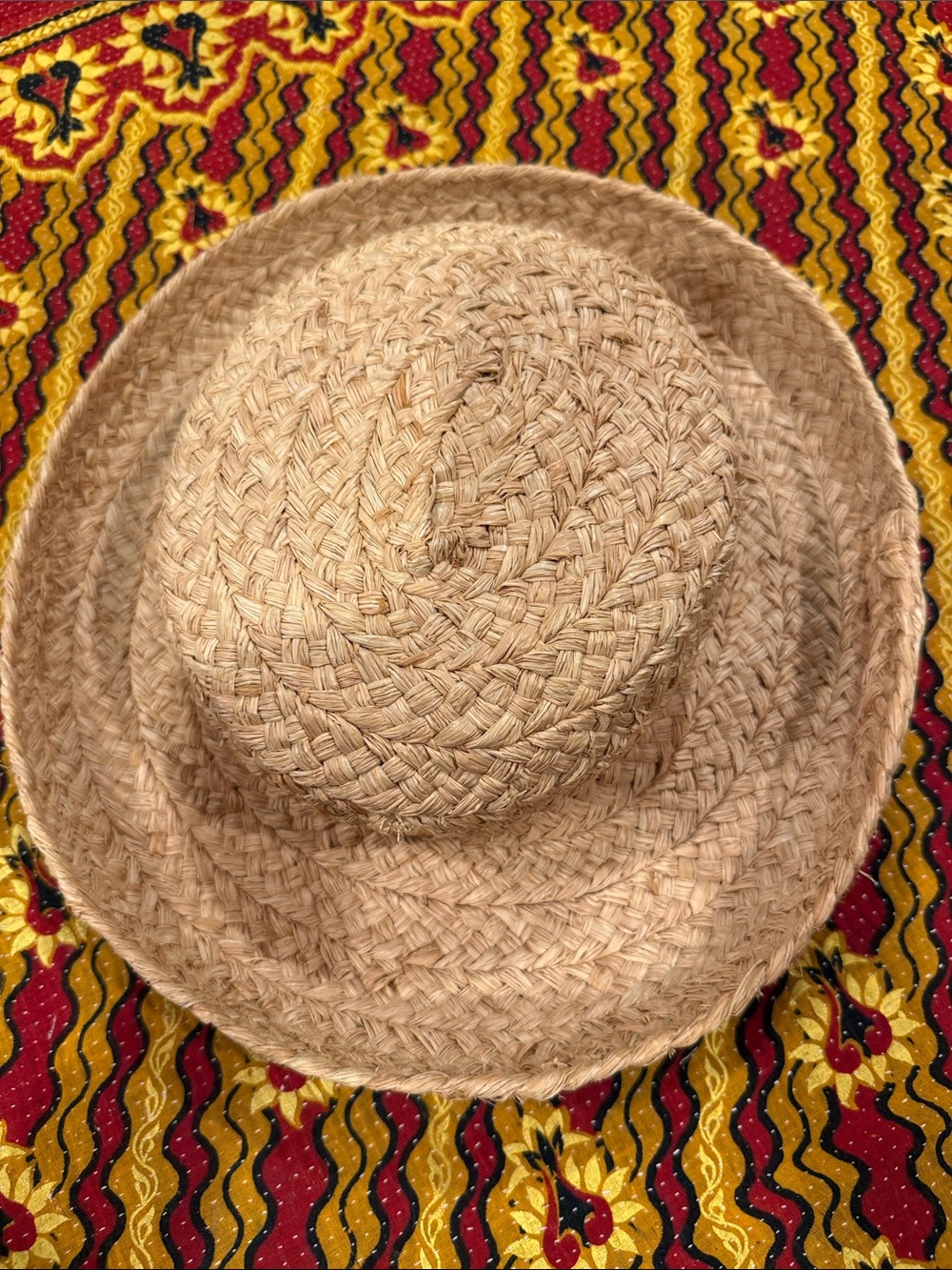Helen Kaminski Raffia Braided Straw Boater Hat in Natural Beige